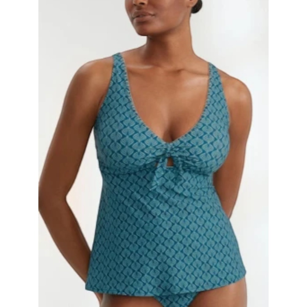 Birdsong Bare Necessities 36I Underwire NAUTILUS Tie Front Tankini Swim Top